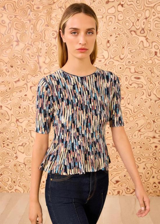  울라 존슨 반팔 티셔츠 사미라 멀티컬러 반팔 탑