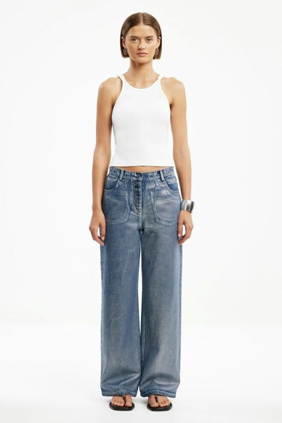  시그니피컨트 아더 데님 팬츠 중요한 다른 사람 사브리나 메탈릭 진 실버 포일