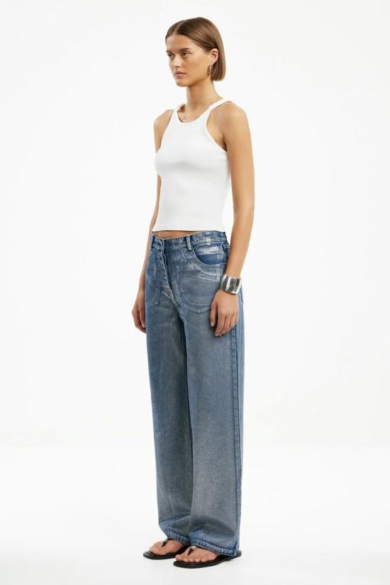  시그니피컨트 아더 데님 팬츠 중요한 다른 사람 사브리나 메탈릭 진 실버 포일 - SIGNIFICANT OTHER