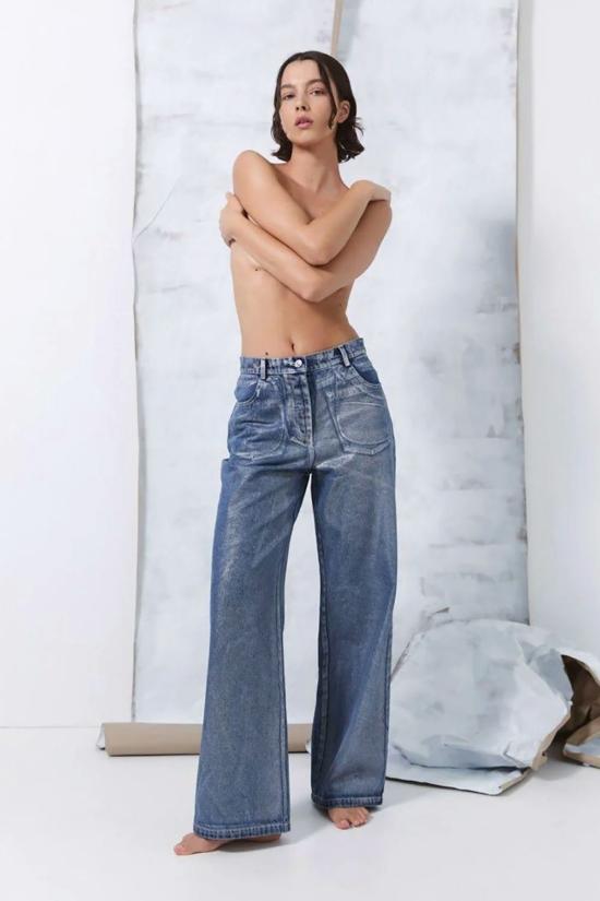  시그니피컨트 아더 데님 팬츠 중요한 다른 사람 사브리나 메탈릭 진 실버 포일 - SIGNIFICANT OTHER