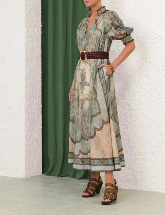  짐머만 롱 원피스 원더러스트 빌로우 드레스 - ZIMMERMANN