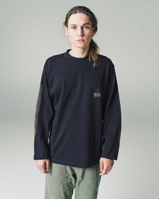  로아 긴팔 티셔츠 오버사이즈 그래픽 아티큘레이트 롱슬리브 티셔츠 블랙