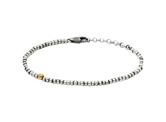  title of work 브레이슬릿 작품명 3mm 구슬 팔찌와 금팔찌