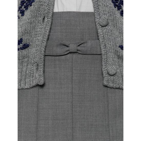 25FW 슈슈/통 보우 웨이스트 플리츠 미디 스커트 MWDESK01FFV456GR100 GREY DOM - SHUSHU/TONG