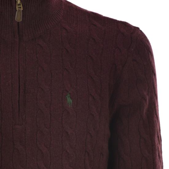 26SS 폴로 랄프로렌 포니 자수 케이블 니트 점퍼  710876766 BORDEAUX - POLO RALPH LAUREN
