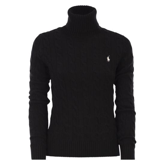 25FW 폴로 랄프로렌 울 캐시미어 케이블 니트 터틀넥 211888686 BLACK