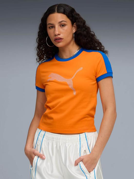 25FW 푸마 반팔 티셔츠 636184 45 Orange - PUMA