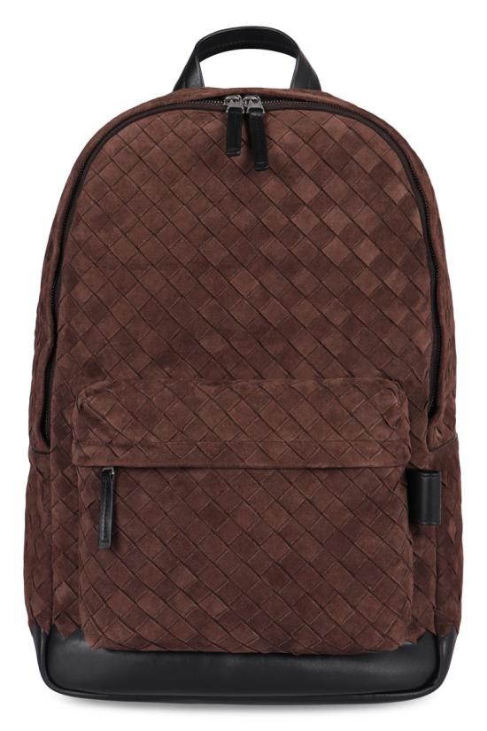 25FW 보테가베네타 인트레치아토 스웨이드 백팩 828117V1QEC 2609 BROWN - BOTTEGA VENETA