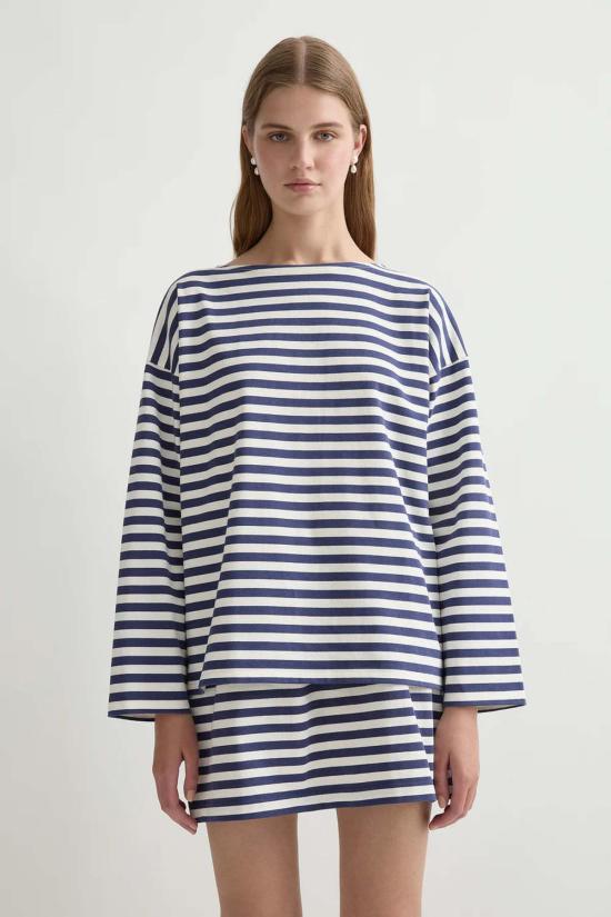  포제 숏 스커트 Posse Haisley  네이비 스트라이프 - POSSE