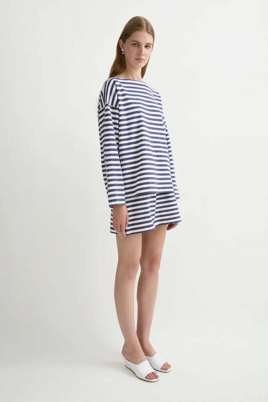  포제 숏 스커트 Posse Haisley  네이비 스트라이프 - POSSE