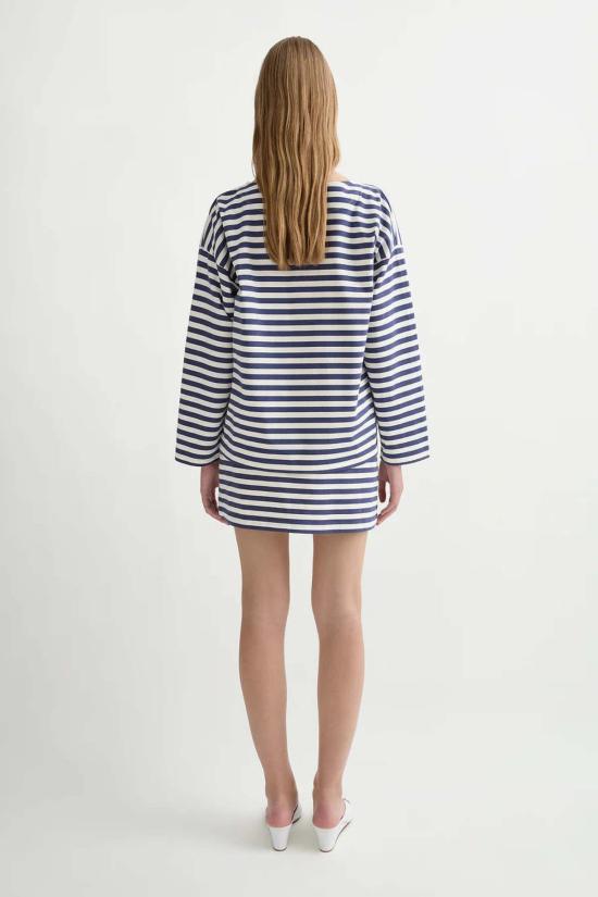  포제 숏 스커트 Posse Haisley  네이비 스트라이프 - POSSE