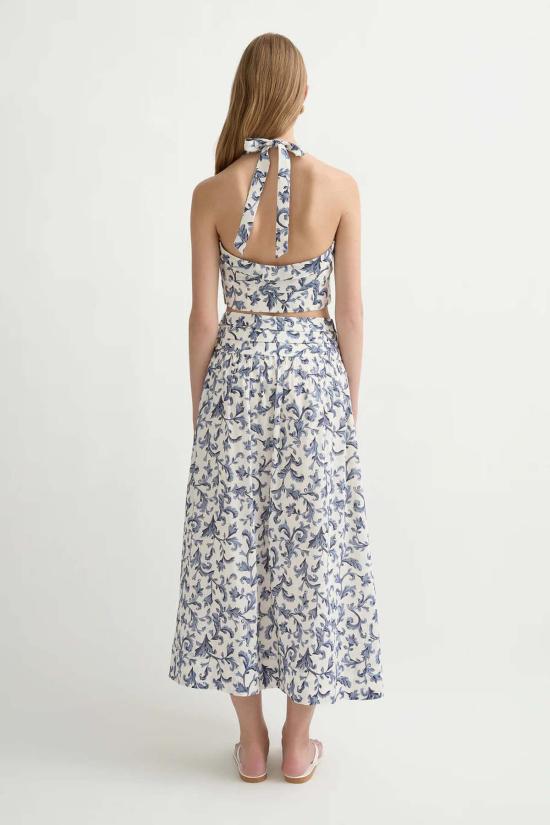  포제 블라우스 포세 루 홀터 탑 블루 바로크 - POSSE