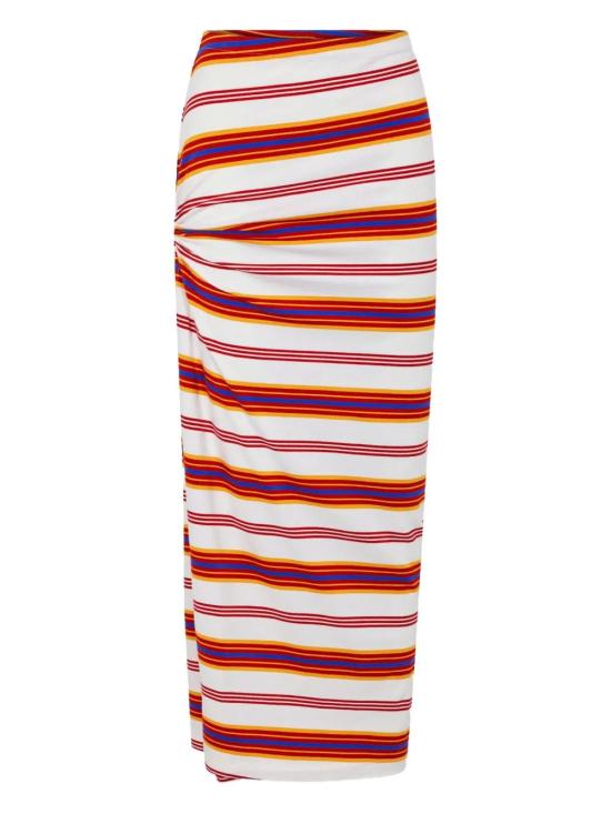 25FW 파코라반 롱 스커트 25AJJU085CO0610 STRIPES CREAM ORANGE