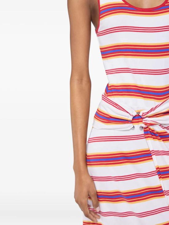 25FW 파코라반 롱 원피스 25AJRO125CO0610 STRIPES CREAM ORANGE - PACO RABANNE