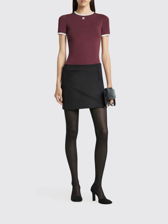 25FW 쿠레쥬 반팔 티셔츠 125JTS017JS0203 B213 Burgundy - COURREGES