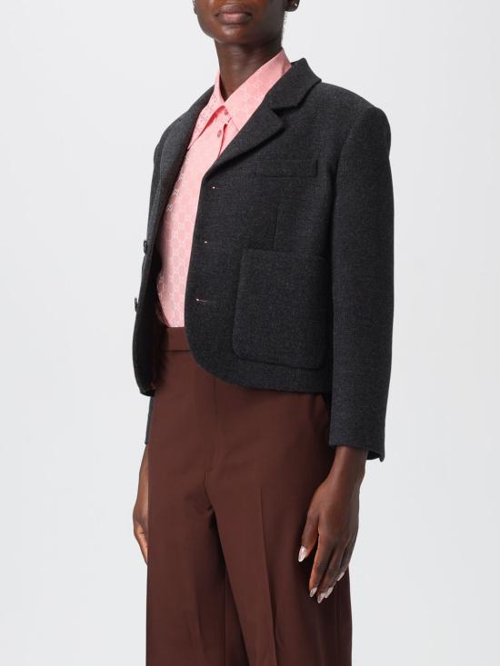 25FW 구찌 클래식 라펠 울 재킷 836720Z7AXH 1168 Grey - GUCCI