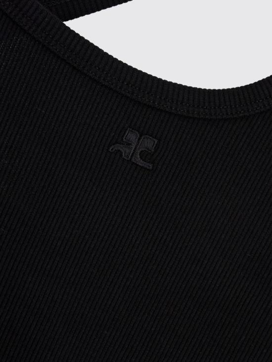25FW 쿠레쥬 민소매 티셔츠 325JDE143JS0194 9999 Black - COURREGES