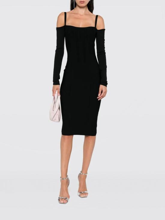25FW 뮈글러 롱 원피스 25F2RO17251133 199 Black - MUGLER