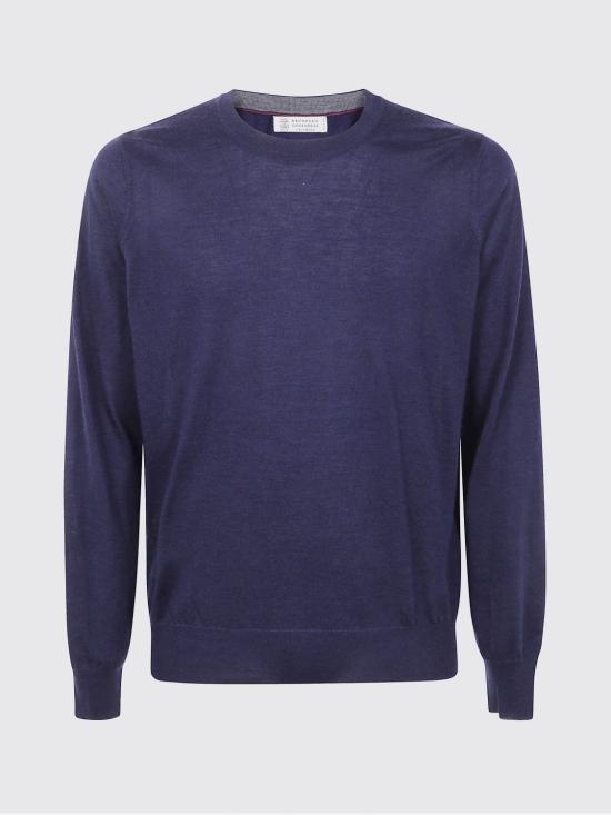 25FW 브루넬로 쿠치넬리 캐시미어 실크 스웨터 M2300100 CA058 Blue