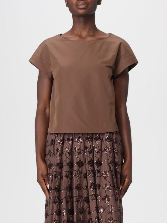 25FW 위켄드막스마라 반팔 티셔츠 2525166011600 019 Brown