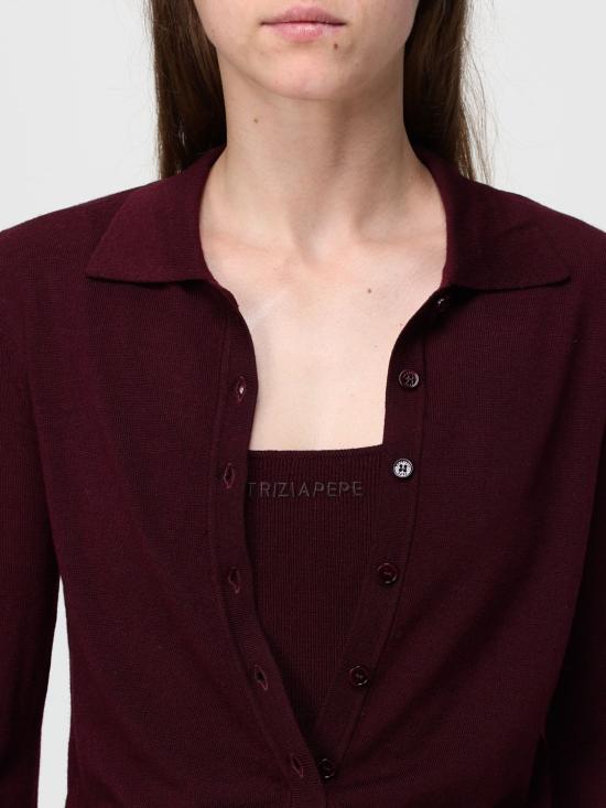 25FW 파트리지아페페 폴로 티셔츠 8K0300KM36 M536 Burgundy - PATRIZIA PEPE