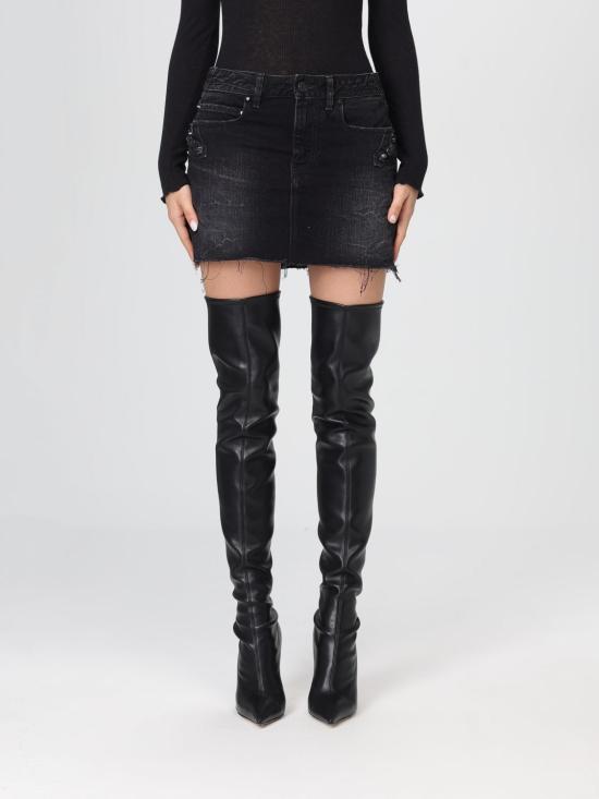 25FW 발렌시아가 데님 스커트 852324TTW67 1037 Black