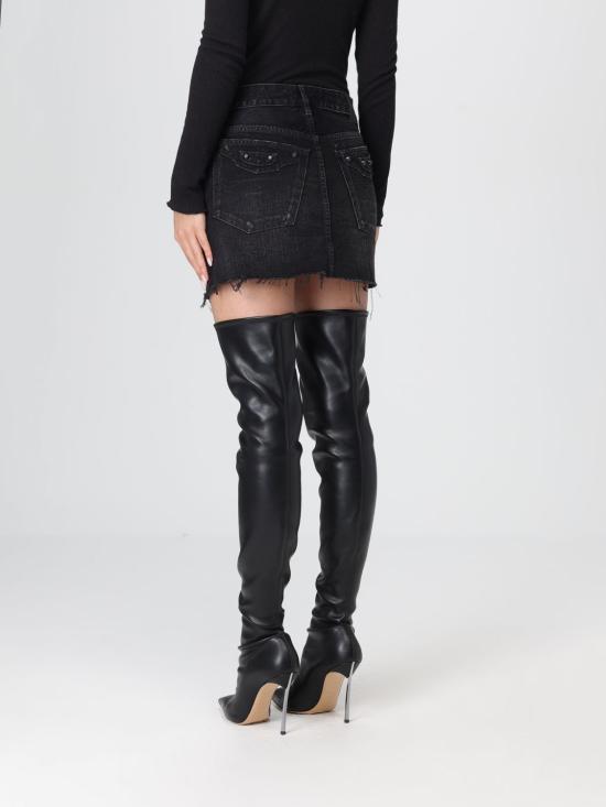 25FW 발렌시아가 데님 스커트 852324TTW67 1037 Black - BALENCIAGA