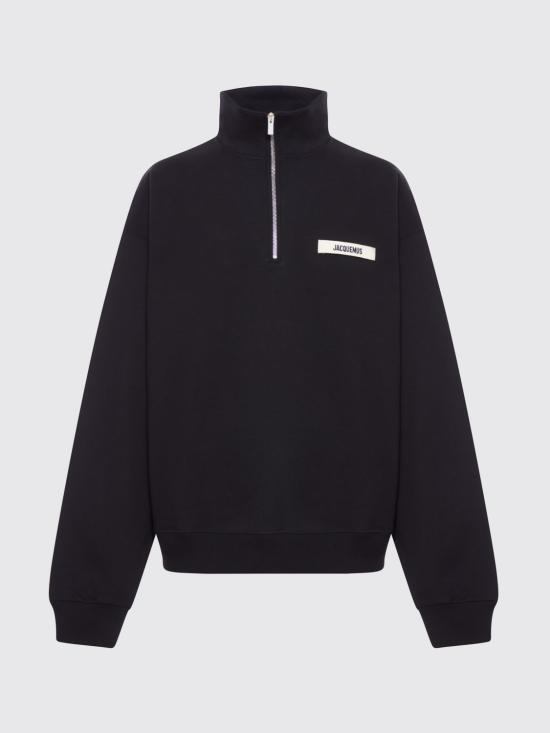 26SS 자크뮈스 하프 집업 스웨트 셔츠 SSM00313AJ00174 990 Black - JACQUEMUS