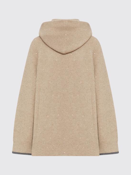 25FW 브루넬로 쿠치넬리 시퀸 장식 후드 캐시미어 스웨터 MEF785709 CN277 Brown - BRUNELLO CUCINELLI