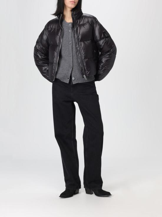 25FW 가니 샤이니 나일론 숏 패딩 자켓 W0957 099 Black - GANNI