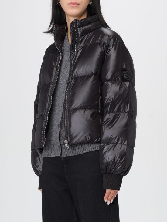 25FW 가니 샤이니 나일론 숏 패딩 자켓 W0957 099 Black - GANNI