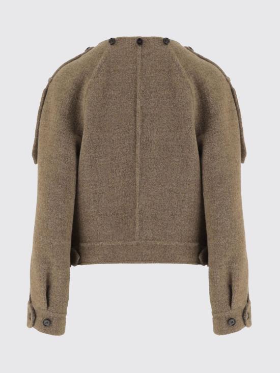 25FW 버버리 디테처블 스카프 울 블렌드 자켓 8114465 Beige - BURBERRY