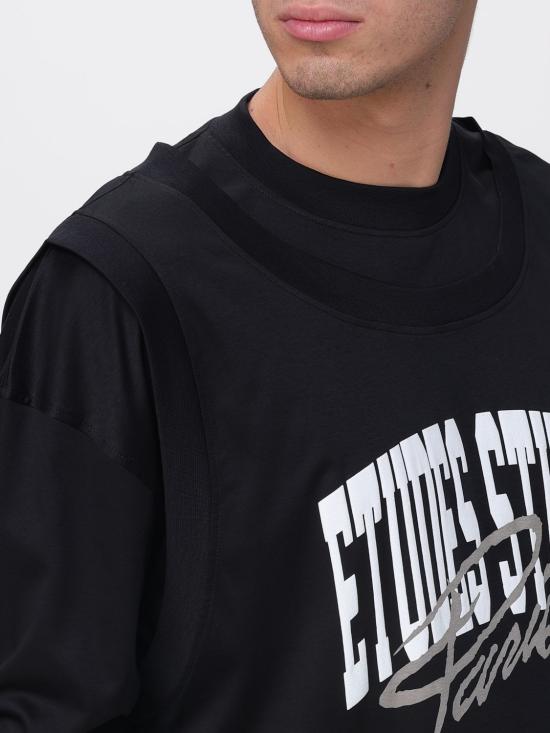 25FW 에뛰드스튜디오 반팔 티셔츠 H25MMTSH185 99 Black - ETUDES