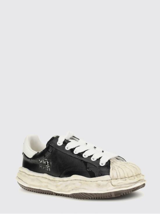 26SS 메종 미하라 야스히로 블레이키 OG솔 필름 디테일 캔버스 로우탑 스니커즈 A15FW727 Black - MAISON MIHARA YASUHIRO