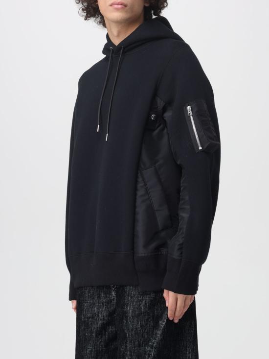 25FW 사카이 긴팔 티셔츠 SCM220 002 Black - SACAI