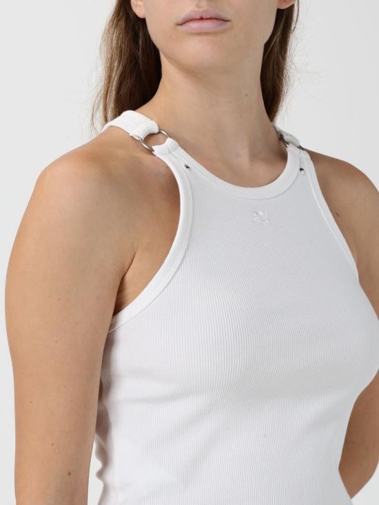 25FW 쿠레쥬 민소매 티셔츠 325JDE142JS0194 0001 White - COURREGES