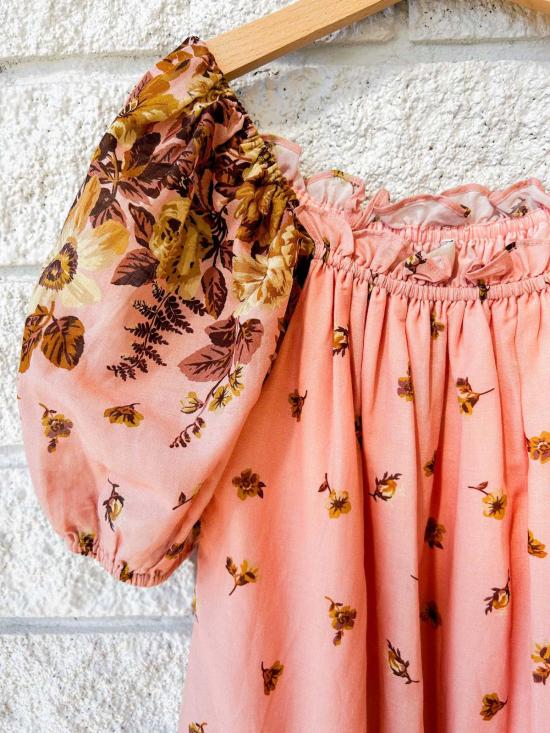  [키즈] 씨뉴욕 원피스 Sea Ny 빅토리아 프린트 퍼프 슬리브 드레스 핑크 - SEA NY