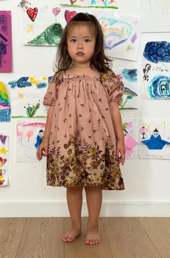  [키즈] 씨뉴욕 원피스 Sea Ny 빅토리아 프린트 퍼프 슬리브 드레스 핑크 - SEA NY