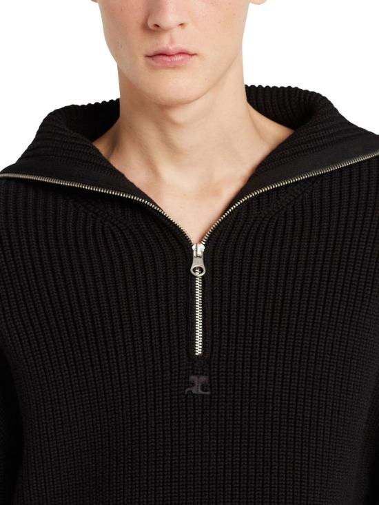 25FW 쿠레쥬 니트 베스트 325MPU243FI00369999 BLACK - COURREGES
