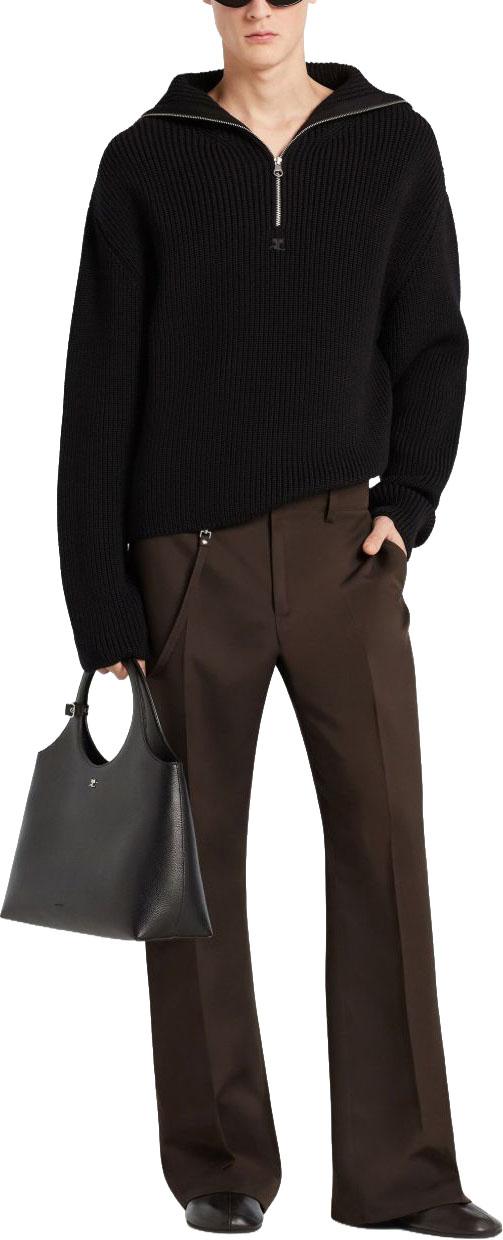 25FW 쿠레쥬 니트 베스트 325MPU243FI00369999 BLACK - COURREGES