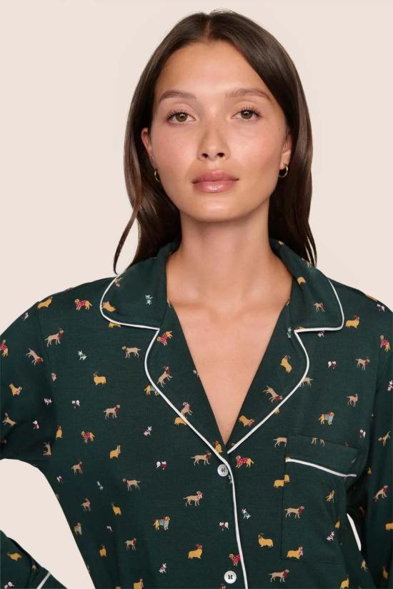  에버제이 언더웨어 Eberjey Gisele 프린트 텐셀 모달 롱 파자마 세트 - EBERJEY