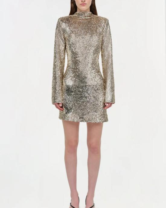  조나단 심카이 숏 원피스 오팔 L/S 미니 드레스 골드 - JONATHAN SIMKHAI