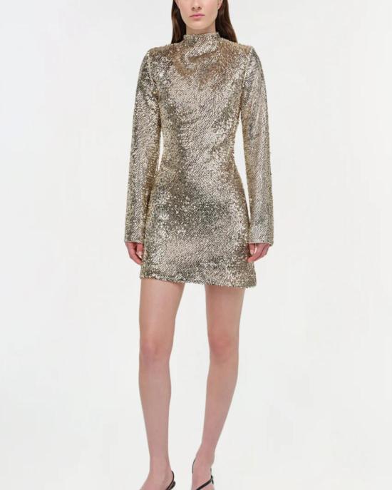  조나단 심카이 숏 원피스 오팔 L/S 미니 드레스 골드 - JONATHAN SIMKHAI