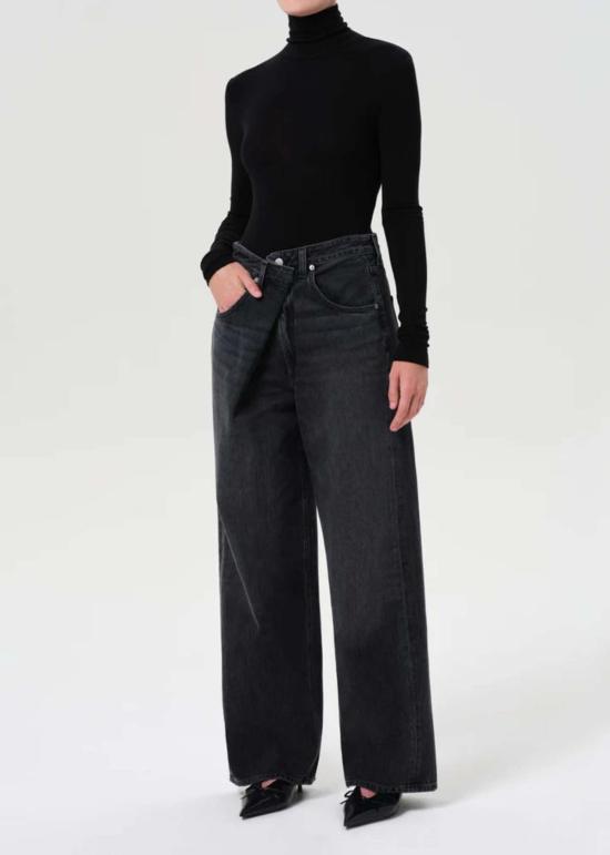  에이골디 바디수트 티셔츠 아골데 윌마 바디수트 블랙 - AGOLDE