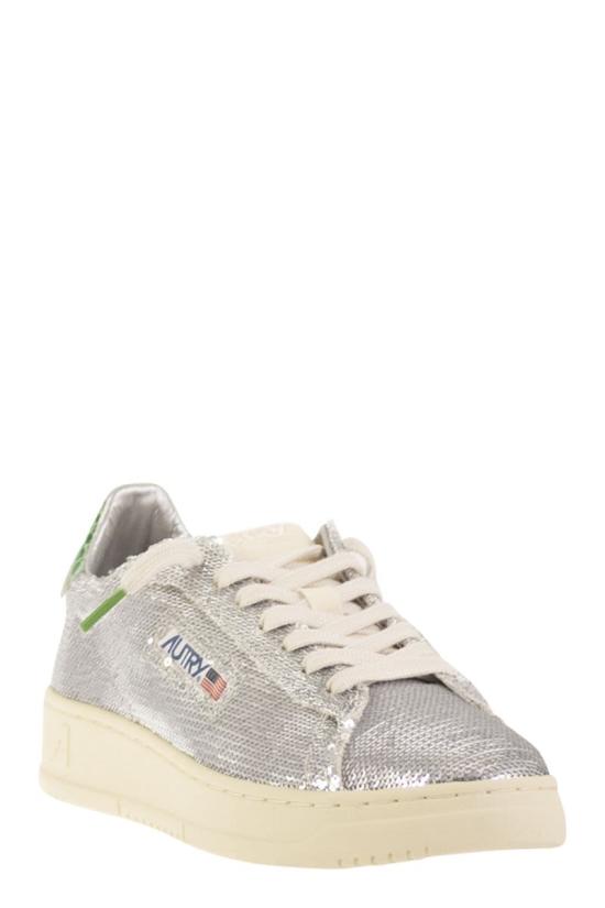 25FW 오트리 달라스 로우 고트스킨 스니커즈 ADLWTI01 SILVER GREEN - AUTRY