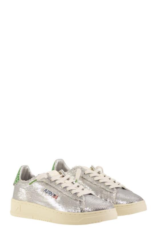 25FW 오트리 달라스 로우 고트스킨 스니커즈 ADLWTI01 SILVER GREEN - AUTRY
