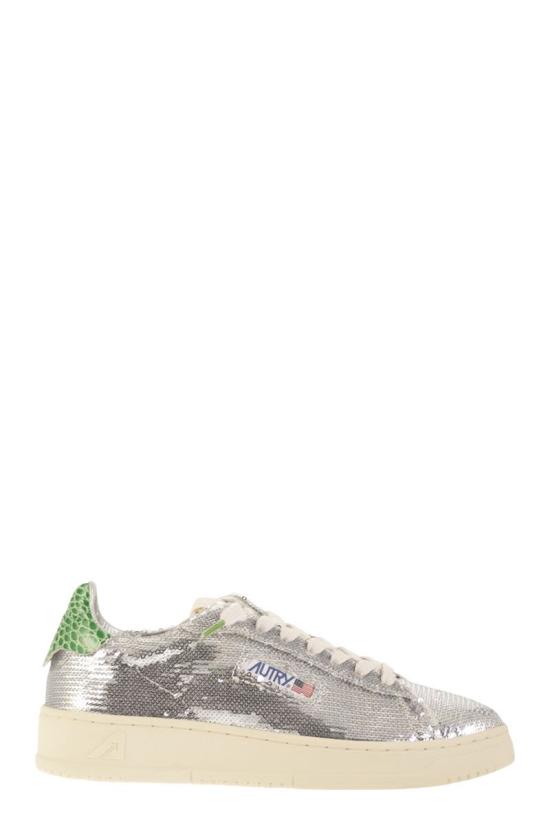 25FW 오트리 달라스 로우 고트스킨 스니커즈 ADLWTI01 SILVER GREEN