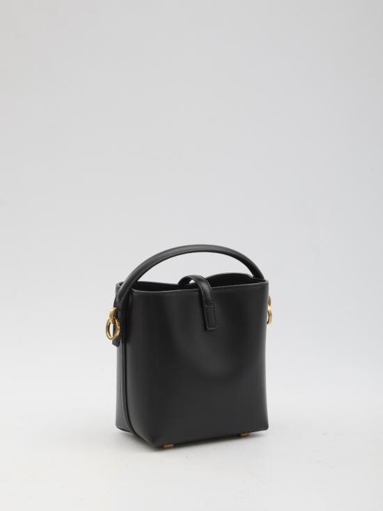  생로랑 르 37 미니 샤이니 레더 버킷백 7658702R20W1000 black - SAINT LAURENT