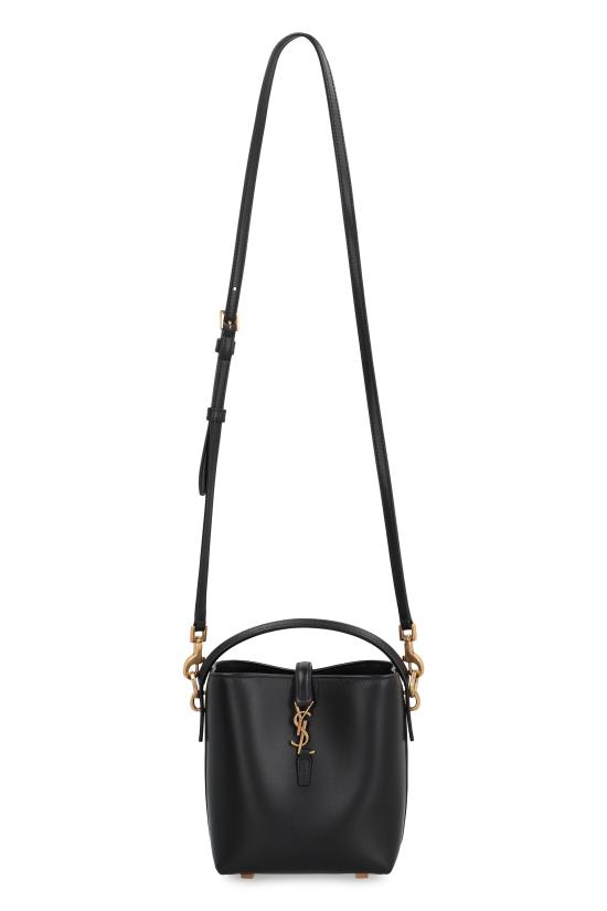  생로랑 르 37 미니 샤이니 레더 버킷백 7658702R20W1000 black - SAINT LAURENT
