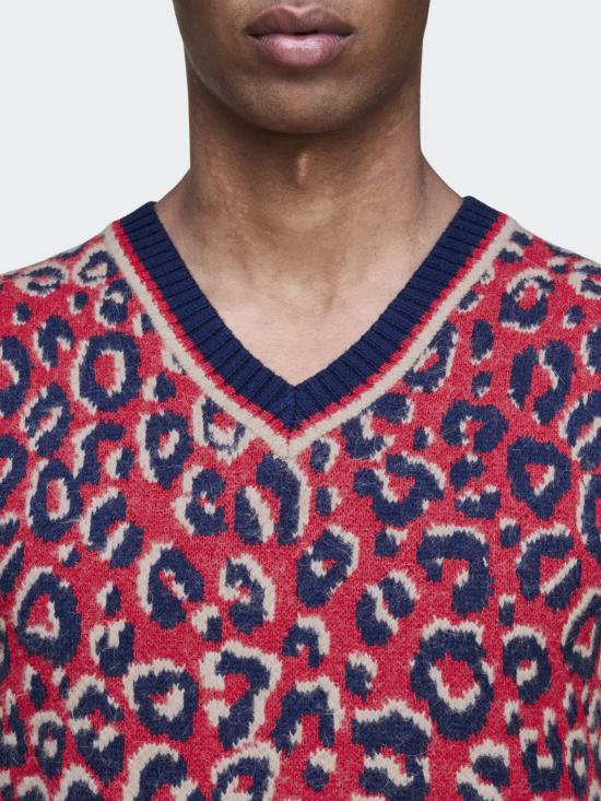 25FW 아디다스 X 웨일즈 보너 자카드 니트 베스트 KD0335 CONAVY Red - ADIDAS X WALES BONNER